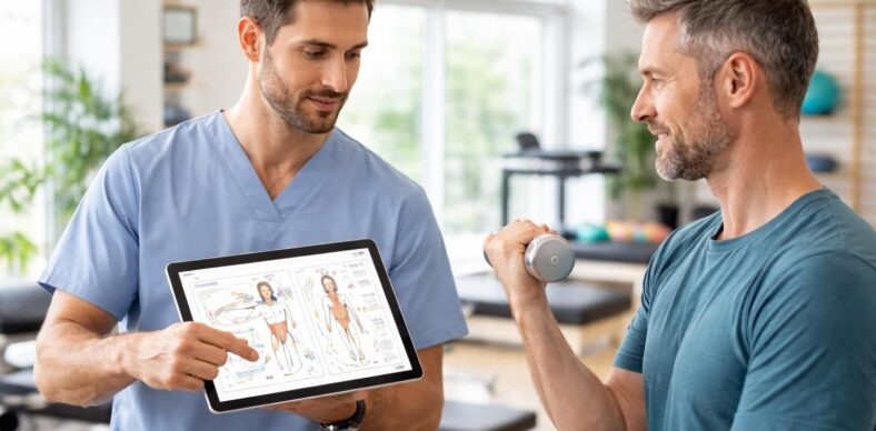 découvrez la rééducation kiné innovante avec la tablette tactile microsoft surface, idéale pour réaliser et annoter vos exercices de manière interactive et personnalisée.