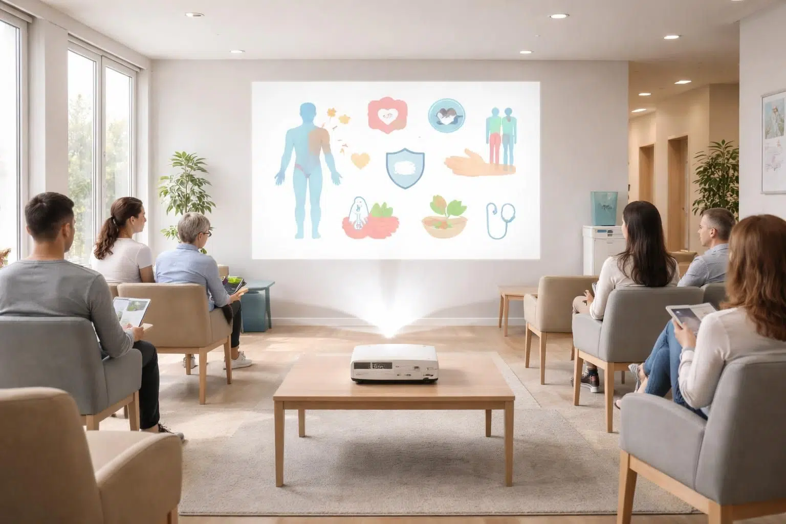 découvrez comment une salle d’attente médicale peut devenir un espace de prévention grâce au mini vidéoprojecteur epson, offrant des messages clairs et engageants pour sensibiliser les patients.