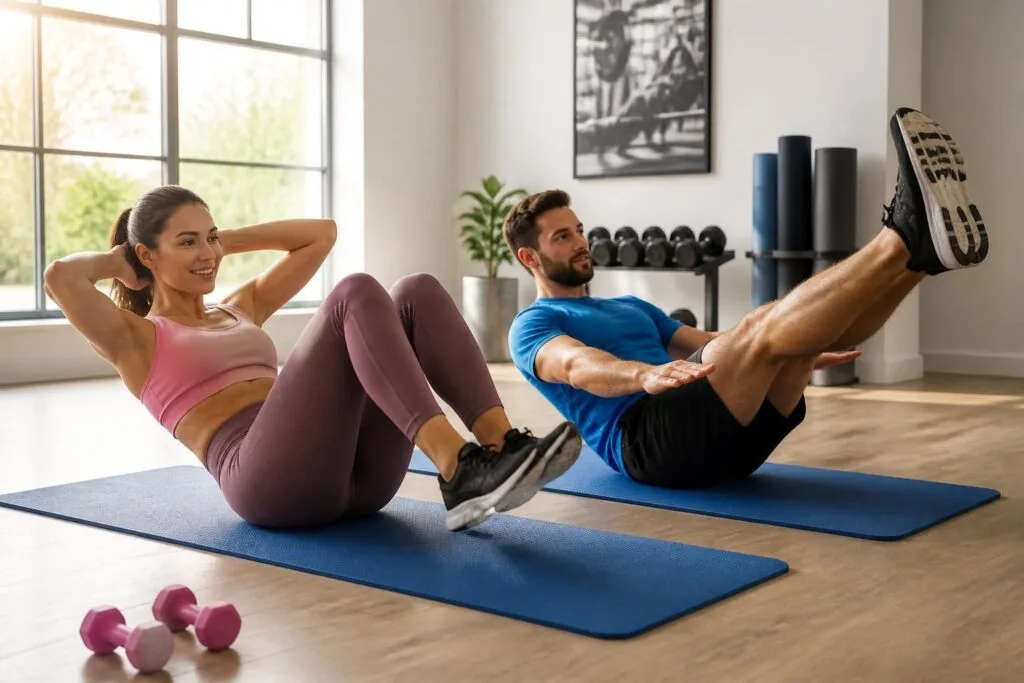 découvrez des exercices d'abdominaux simples et efficaces pour tous les niveaux, parfaits pour renforcer votre sangle abdominale en douceur.